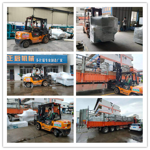 2021年7月19日發往云南西雙版納-ZQ200圓木片鋸、ZQ150邊皮鋸、ZQ600清邊鋸、ZQ300型全自動原木截斷機、重型堆料上料輸送架多