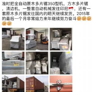 2017年發貨國外rn400-250型原木多片鋸生產線&nbsp;，鋸木機生產線