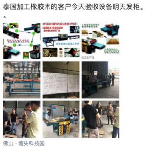 泰國客戶加工橡膠木，原木機械生產線多片鋸