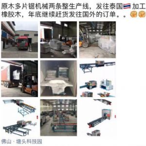 第2個貨柜發往泰國，加工橡膠木原木多片鋸生產線